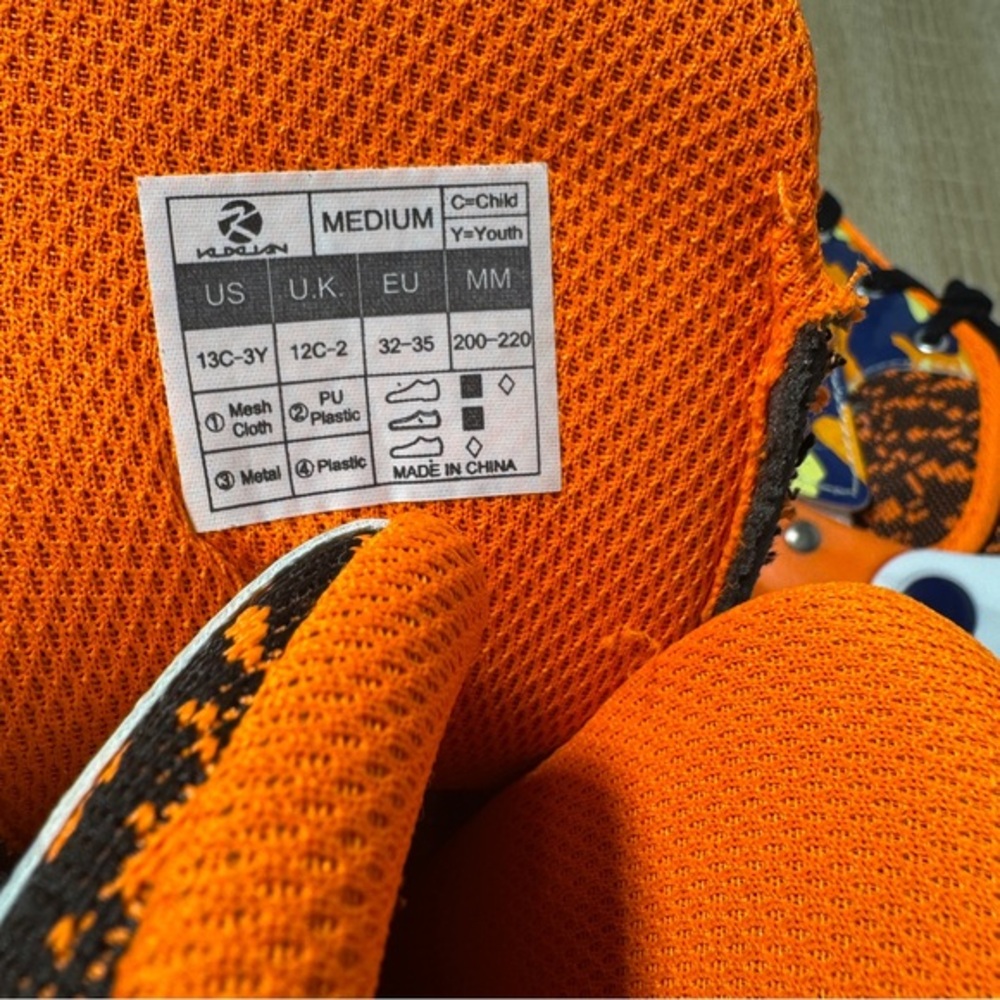 Kuxuan Orange and Blue Inline Skates wAnkle‎ Support. Wheels lightUP ADJUSTABLE - Picture 6 of 6